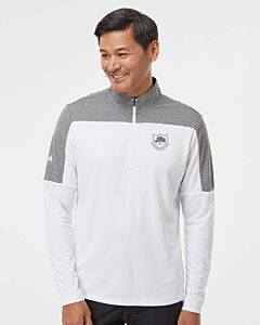 Adidas - Lightweight Quarter-Zip Pullover - Left Chest Embroidery - Two Rivers Shield Logo - Grey Stitching