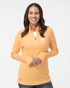 Adidas - Women's 3-Stripes Quarter-Zip Sweater - Left Chest Embroidery - Two Rivers Shield Logo