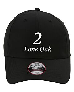 Imperial - The Original Performance Cap - 2 Location Embroidery - 2 Lone Oak (Front) & Script Two Rivers (Left Side)