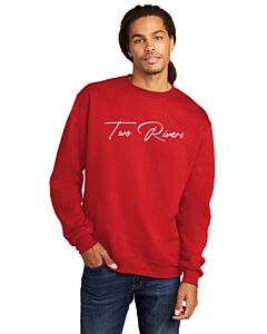 Champion® Powerblend® Crewneck Sweatshirt - 2 Location Imprint - Front & Right Sleeve